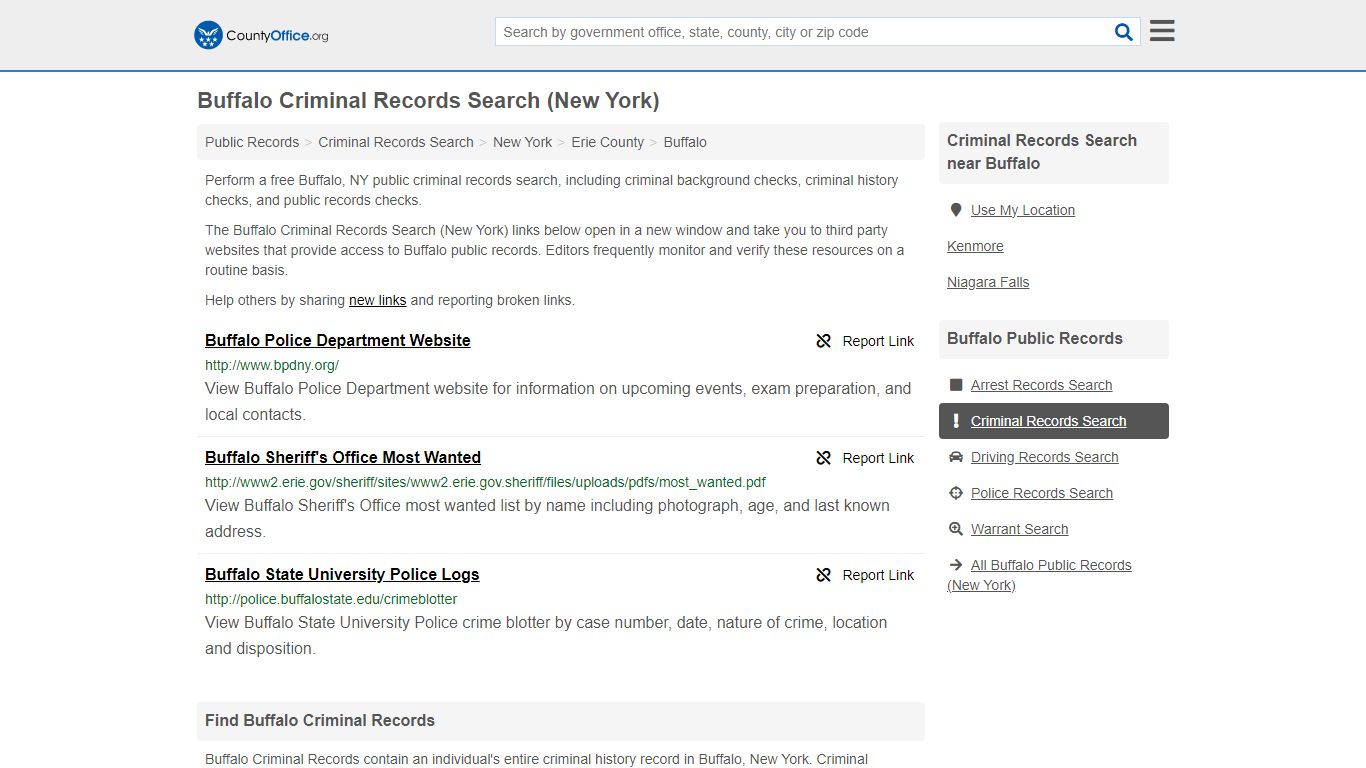Criminal Records Search - Buffalo, NY (Arrests, Jails & Most Wanted ...